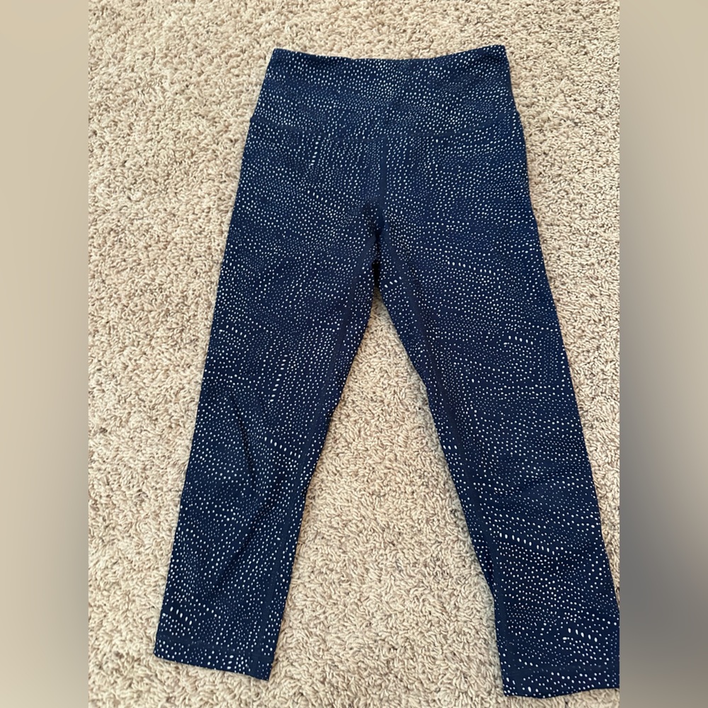 Zella Studio Crop Lite Navy Dot Leggings Size Small
